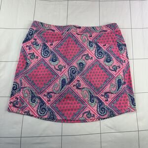 RLX Ralph Lauren Skort Womens Medium Pink Paisley Golf Mini Athletic Preppy